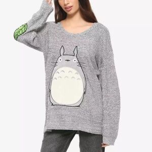 9. Studio Ghibli My Neighbor Totoro Elbow Patch Sweater Small/PTP:21”/LENGTH:26”